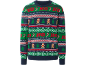 Pull de Noël pour homme avec bonshommes de pain d'épices, sapins et motif ' HO HO HO '