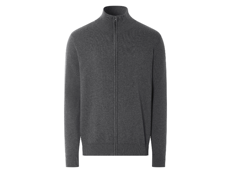 Pull zippé gris foncé pour homme.