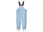 Un pantalon de pluie bleu clair avec des bretelles