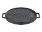 Plaque de grill ronde GSW Black Iron BBQ 30cm, en fonte avec deux poignées