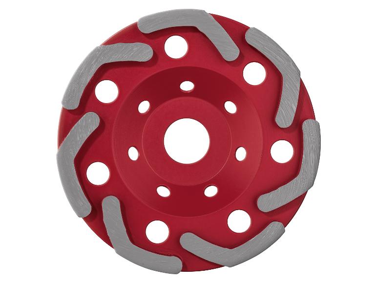 Disque de meulage rouge avec segments abrasifs gris