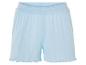 Shorts en tissu côtelé bleu clair, style décontracté.