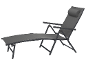 Chaise longue et fauteuil de jardin pliants, gris anthracite.