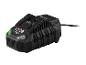 Un chargeur de batterie Parkside X20Team noir avec un cordon.