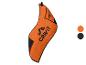 Serviette de sport orange avec logo noir et fermeture éclair
