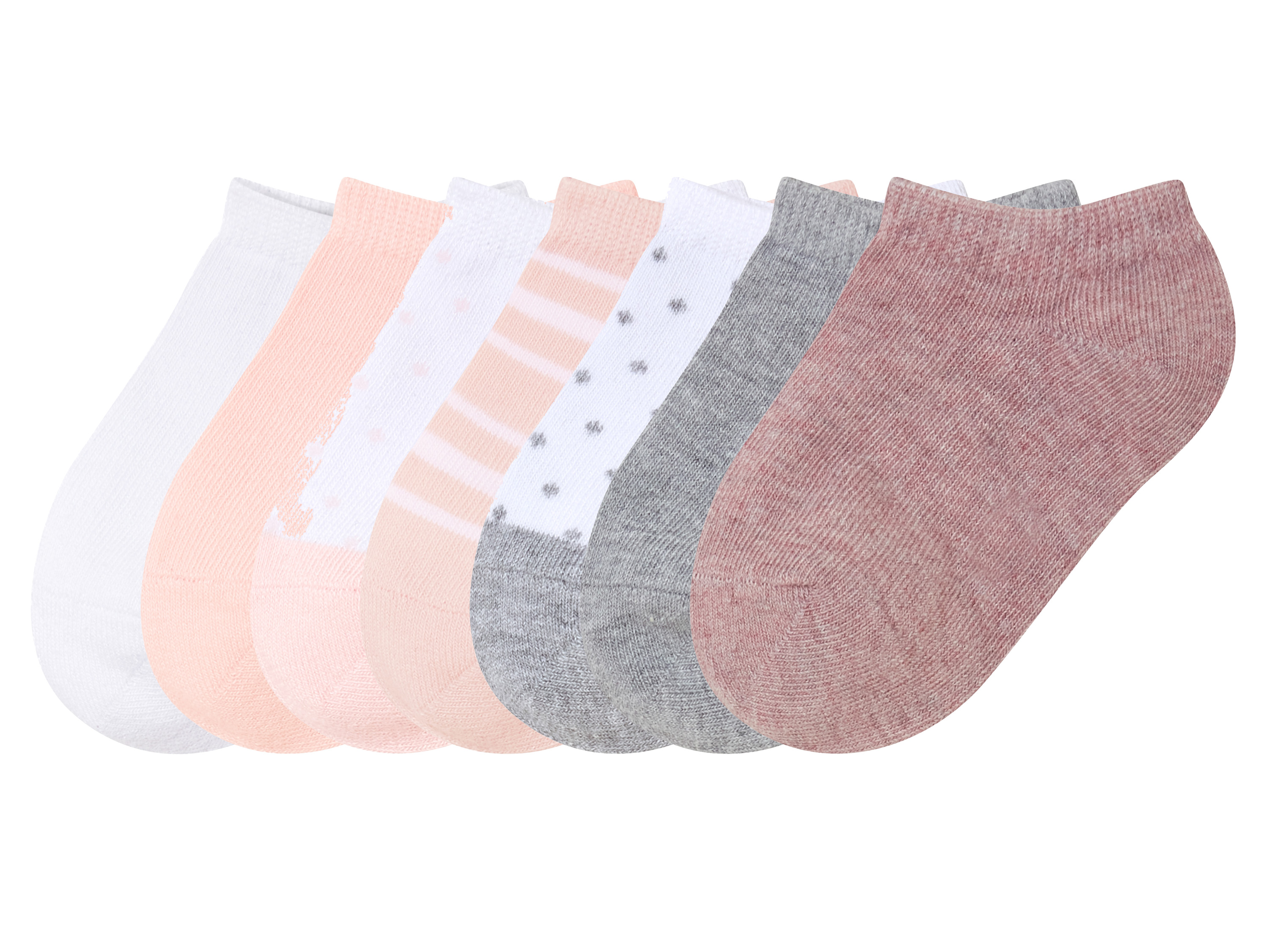 lupilu® Lot de 7 paires de socquettes petite fille (rose/blanc/gris, 19-22)