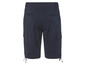 Shorts cargo bleu foncé avec cordon de serrage.