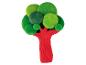 Arbre en pâte à modeler : tronc rouge et feuillage vert.
