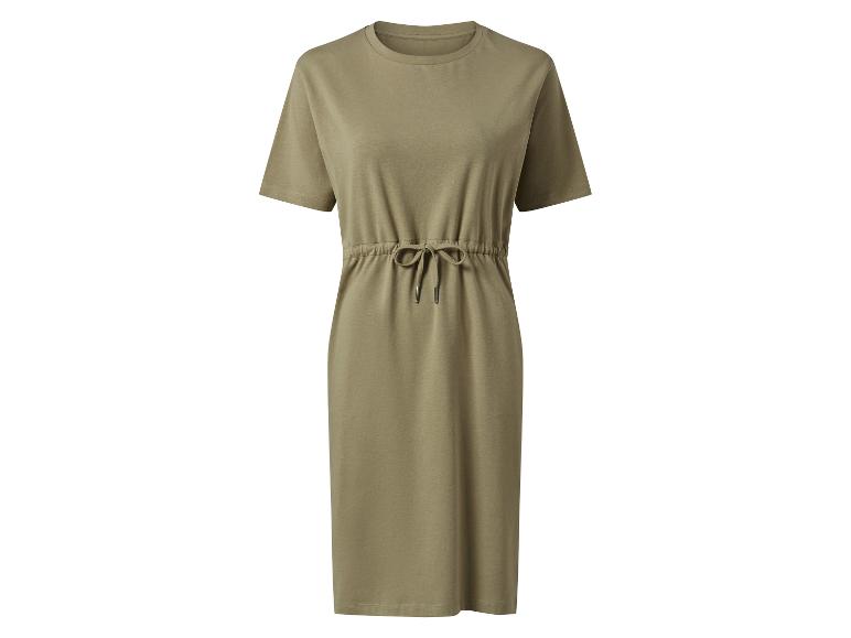 Robe vert olive avec cordon.