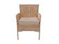 Fauteuil de jardin en osier avec coussin d'assise beige