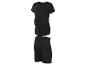 Ensemble noir de maternité : t-shirt et shorts.