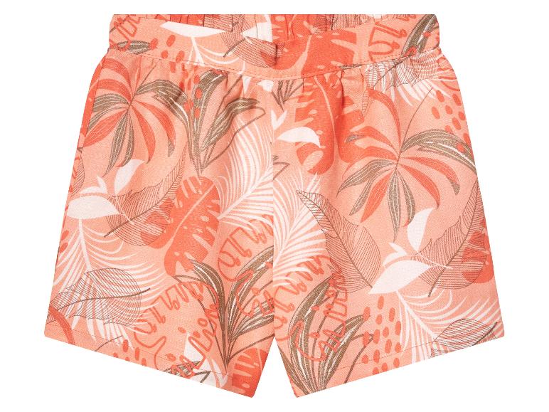 Shorts enfant à motif tropical corail.