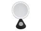 Miroir de maquillage rond éclairé avec base de chargement sans fil et haut-parleur