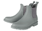 Paire de bottes Chelsea en caoutchouc grises.