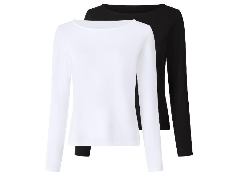 Deux hauts à manches longues pour femmes, un blanc et un noir.