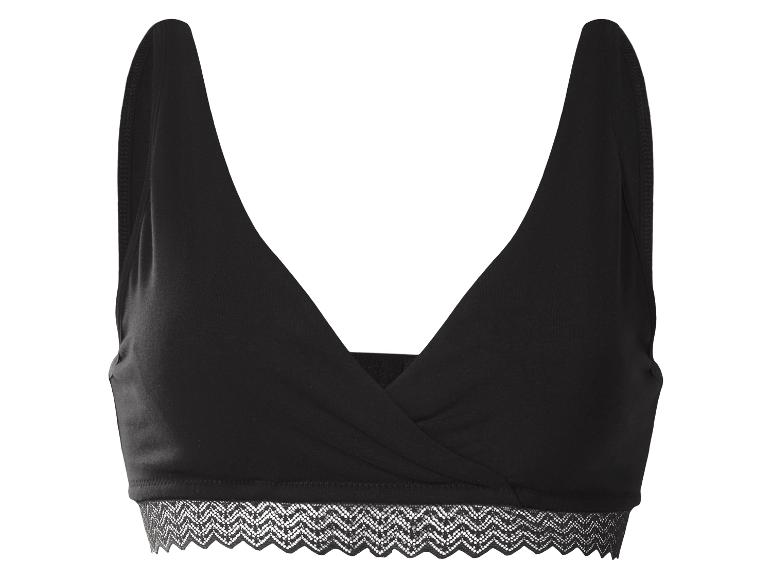 Soutien-gorge d'allaitement noir avec bordure en dentelle