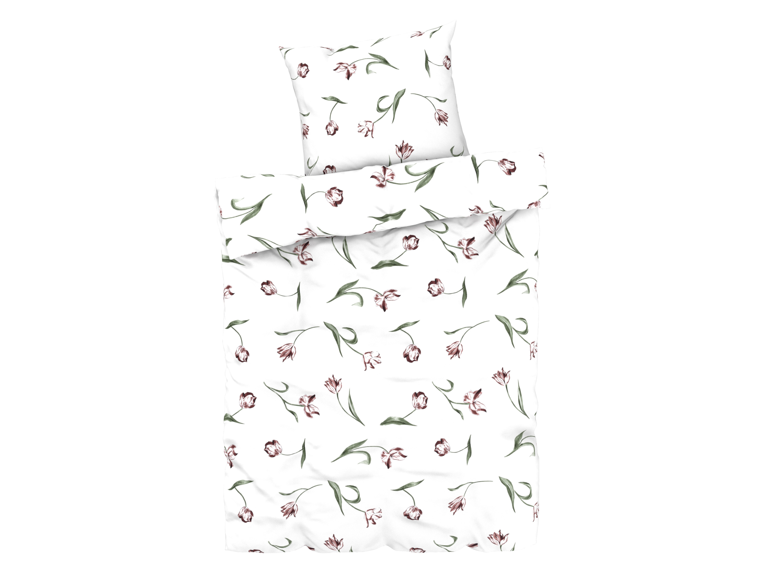 LIVARNO home Parure de lit en satin microfibre, 140 x 200 cm (tulipes)