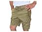 Short cargo beige pour homme avec cordon de serrage et poches latérales
