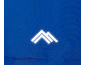 Tissu bleu avec un logo de montagne réfléchissant blanc