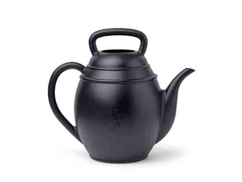 Arrosoir noir et élégant au design unique.