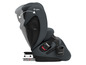 Un siège auto Cybex avec appui-tête et repose-pieds réglables.