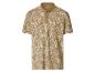 Polo à manches courtes avec motif feuilles beige et blanc