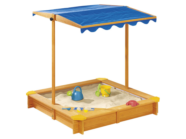 Aller en mode plein écran : Playtive Bac à sable avec toit, en bois, 118 x 118 x 118 cm - Image 8