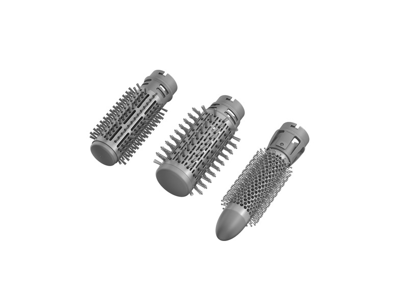 Trois brosses rondes pour coiffer les cheveux.