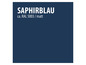 Un nuancier bleu foncé nommé 'Saphirblau' avec le numéro de couleur RAL 5003.