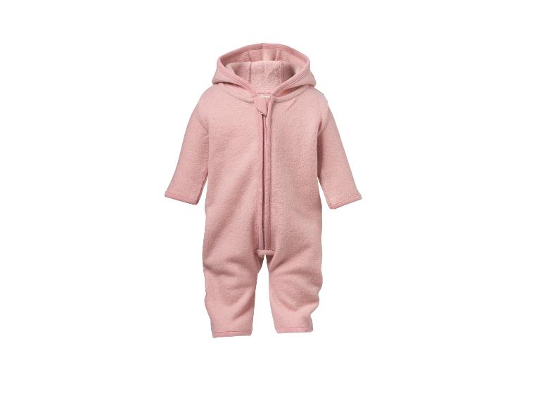 Combinaison bébé rose avec capuche et fermeture éclair