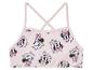 Haut et bas de maillot de bain Minnie Mouse rose pâle.
