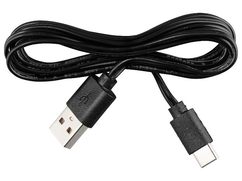 Câble de charge USB-A vers USB-C noir, enroulé