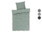 Parure de lit : drap, taie d'oreiller, housse de couette, tons verts