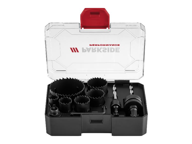 Kit de scies cloches Parkside Performance dans un étui ouvert