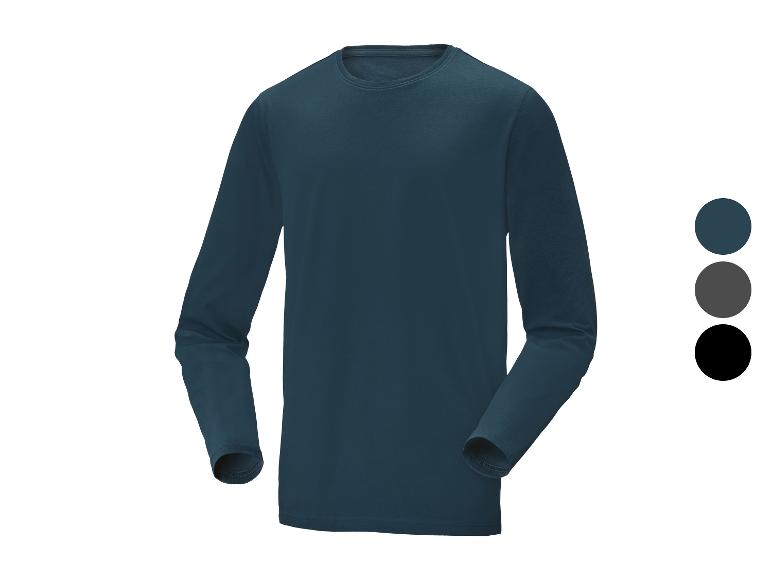 T-shirt à manches longues bleu foncé avec options de couleur.