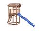 Tour de jeu en bois avec toboggan bleu
