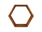 Cadre hexagonal en bois sur fond blanc