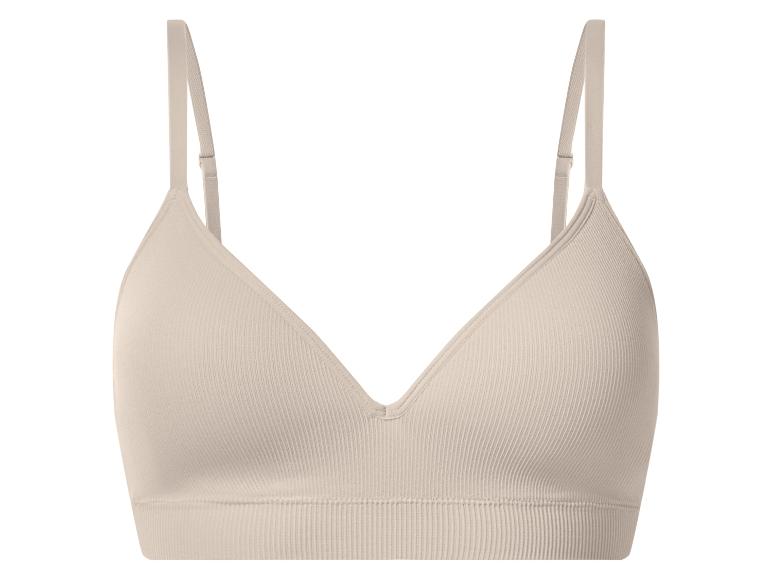 Bralette côtelée beige sans couture
