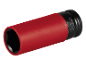 Clé à douille rouge avec extrémité noire, taille 21