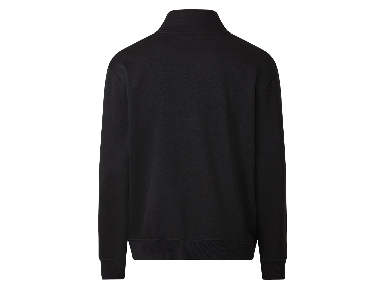 Sweat-shirt noir à col montant.