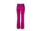 Vue arrière d'un pantalon de yoga évasé magenta avec une taille en forme de V.