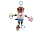 Adorable jouet d'éveil en forme de loutre pour bébé, avec anneaux et autres accessoires.