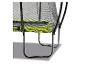 Trampoline avec filet de sécurité noir et coussin de protection vert