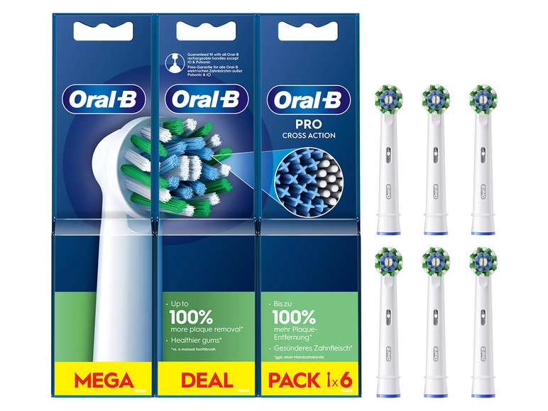 Aller en mode plein écran : Oral-B Lot de 6 brossettes Pro Crossaction - Image 1