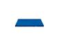 Couverture de piscine bleue rectangulaire.