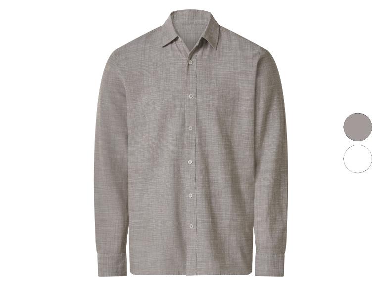 Chemise homme à manches longues de couleur grise