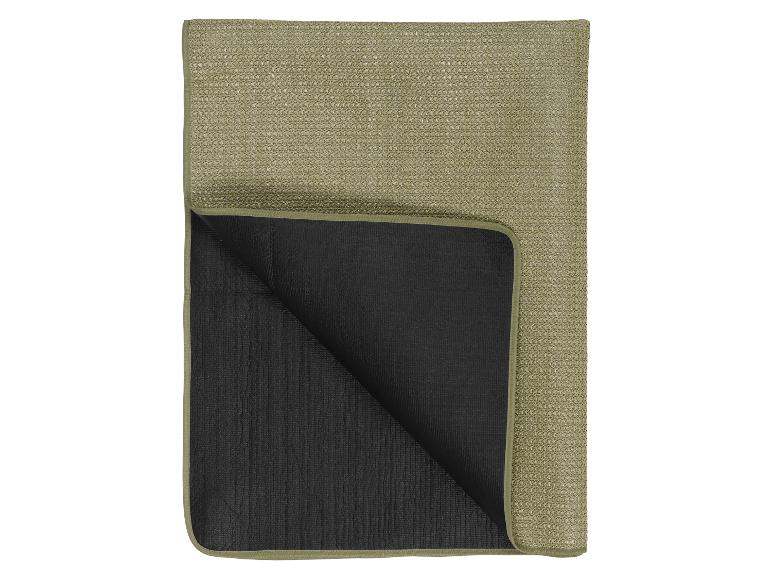 Tapis de plage pliable vert olive avec fond noir