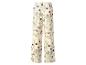 Pantalon large à motif floral et de baies sur fond crème.