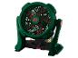 Ventilateur Parkside vert foncé avec pales rouges.
