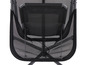 Chaise en maille noire avec dossier.